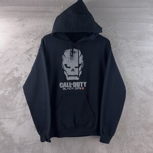 Call Of Duty Black Ops III Hoodie Mens Size Small Black Graphic Pullover Gamer